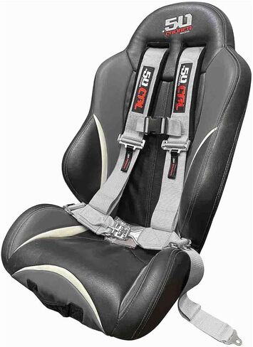 Silver 4 Point Harnesses (2) for Bucket Seat, Quick Release Latch, 9 Color Options, Racing Harness, Race Car, Off Road Vehicle, UTV, RZR (Qty: 2) [6002] in Saudi Arabia