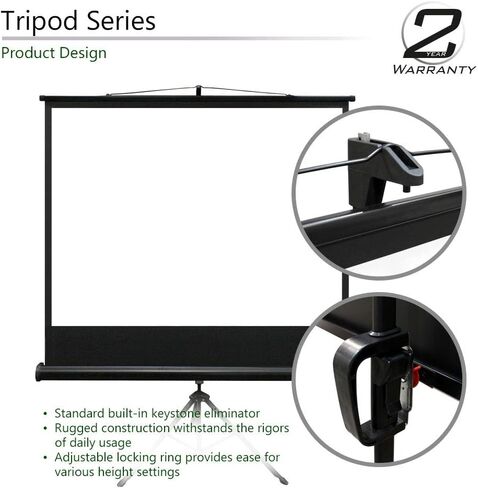 Elite Screens Tripod Series, 136-INCH 1:1, 16:9, 4:3, Adjustable Multi Aspect Ratio Portable Indoor Outdoor Projector Screen, 8K/4K Ultra HD 3D Ready, US Based Company 2-YEAR WARRANTY, T136UWS1- Black in Kuwait