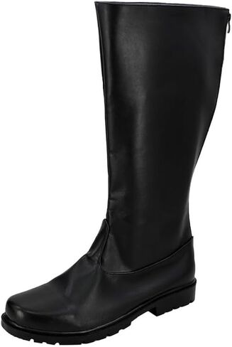 Knight Costume Boots Adult Men Cosplay Black Shoes Footwear Halloween Accessories in Saudi Arabia
