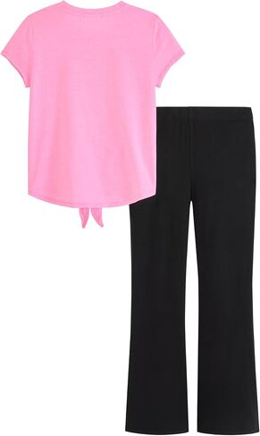 PUMA Girls Short Sleeve Tee & Legging Set, Logo Graphics, Crewneck in Saudi Arabia