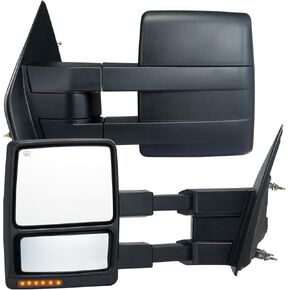 مرايا القطر Vevor تتناسب مع 2004-2014 Ford F150 ، Power LED LED مدفأة الإشارة بركة مرايا القطر الخفيفة يدويًا يسيطر على التلسكوب الأسود القابل للطي in Kuwait