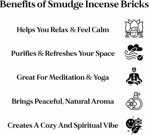 Smudge Incense Bricks - Palo Santo, White Sage, Sandal Oudh - 45 Bricks (Pack of 3) in Saudi Arabia