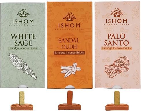 Smudge Incense Bricks - Palo Santo, White Sage, Sandal Oudh - 45 Bricks (Pack of 3) in Saudi Arabia