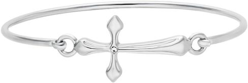 10K Gold Rose Gold Silver Plated Sideways Cross Wrap Buckle Bangle Bracelet in Saudi Arabia