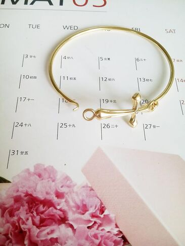 10K Gold Rose Gold Silver Plated Sideways Cross Wrap Buckle Bangle Bracelet in Saudi Arabia