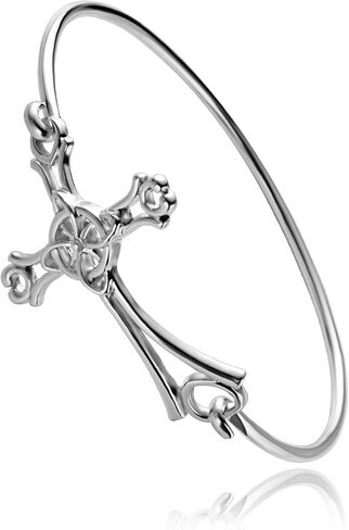 10K Gold Rose Gold Silver Plated Sideways Cross Wrap Buckle Bangle Bracelet in Saudi Arabia