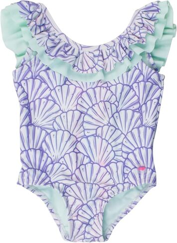RuffleButts Girls UPF50+ Sun Protection Ruffle V-Back One Piece Swimsuit in Saudi Arabia