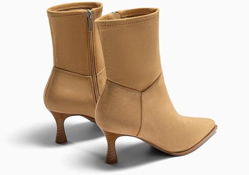 Coutgo Womens Kitten Low Heel Ankle Boots Pointed Toe Side Zipper Short Booties Fall Shoes in Saudi Arabia