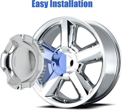 9595152 مصقول من الألومنيوم غطاء العجلة مركز CENT CAP CAP HUBCAP COPER CAP متوافق مع شيفروليه Silverado Avalanche Suburban Tahoe 2007-2014 استبدال # 9595152 (20 "5 سماعات فقط) in Saudi Arabia