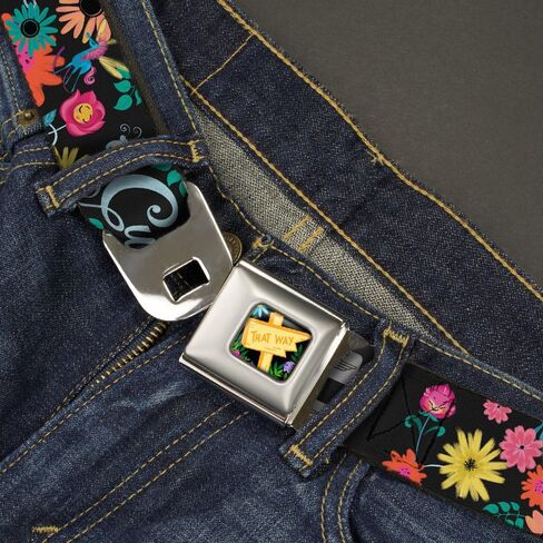 Buckle-Down Seatbelt Belt - CURIOUSER AND CURIOUSER/Flowers of Wonderland Collage - 1.0" Wide - 20-36 Inches in Length in Saudi Arabia