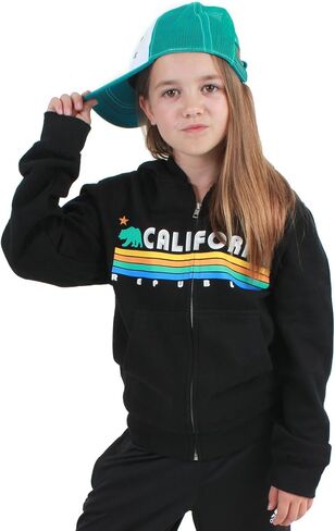 قميص Dolphin Co California Republic Vintage Stripe Youth Zip-Up Hoodie in Kuwait