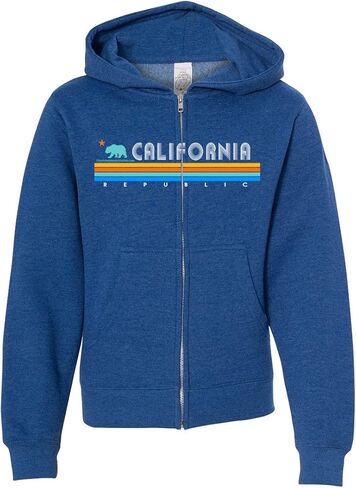 قميص Dolphin Co California Republic Vintage Stripe Youth Zip-Up Hoodie in Kuwait
