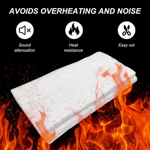 Muffler Mat, Motorcycle Fiberglass Exhaust Muffler Packing Insulation Mat, Exhaust Pipe Wrap Silencer for 2-Stroke 4-Stroke Motorcycle ATV Dirt Bike, Motorcycle Accessories in Kuwait