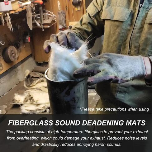 Muffler Mat, Motorcycle Fiberglass Exhaust Muffler Packing Insulation Mat, Exhaust Pipe Wrap Silencer for 2-Stroke 4-Stroke Motorcycle ATV Dirt Bike, Motorcycle Accessories in Kuwait