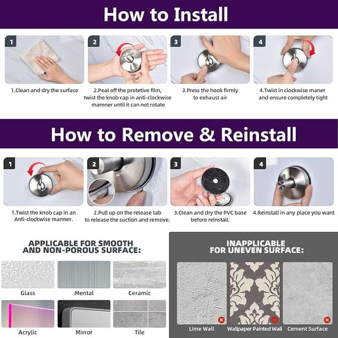 JOMOLA Suction Cup Shower Hooks for Hanging Towel Suction Hook for Inside Shower Stainless Steel Coat Hooks Wall Mounted Kitchen Utensil Stainless Steel, Matte Black, 2PCS in Kuwait