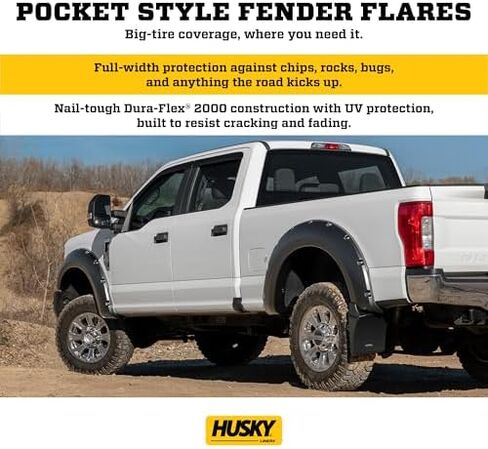 بطانات Husky Fender Flares Pocket Gocket | يناسب 2004-2008 فورد F-150 | الأمامي والخلفي ، 4 -PC أسود - 2802916 in Kuwait
