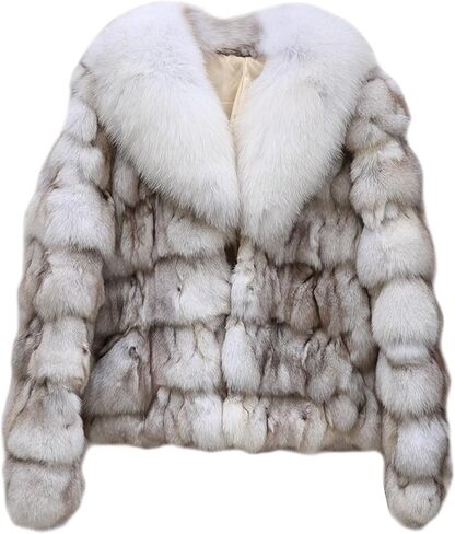 Women's Genuine Fox Fur Coat Thick Warm Fur Jacket Winter Outerwear in Saudi Arabia