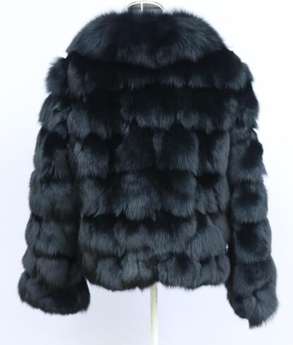 Women's Genuine Fox Fur Coat Thick Warm Fur Jacket Winter Outerwear in Saudi Arabia