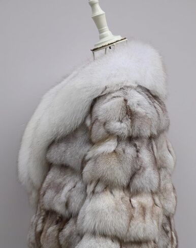 Women's Genuine Fox Fur Coat Thick Warm Fur Jacket Winter Outerwear in Saudi Arabia