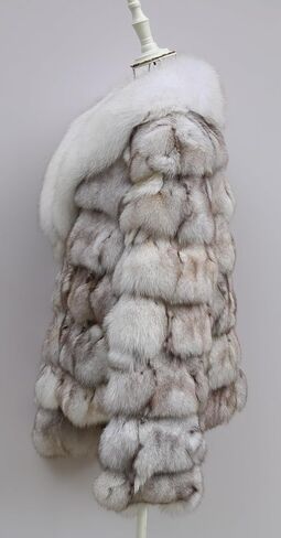 Women's Genuine Fox Fur Coat Thick Warm Fur Jacket Winter Outerwear in Saudi Arabia