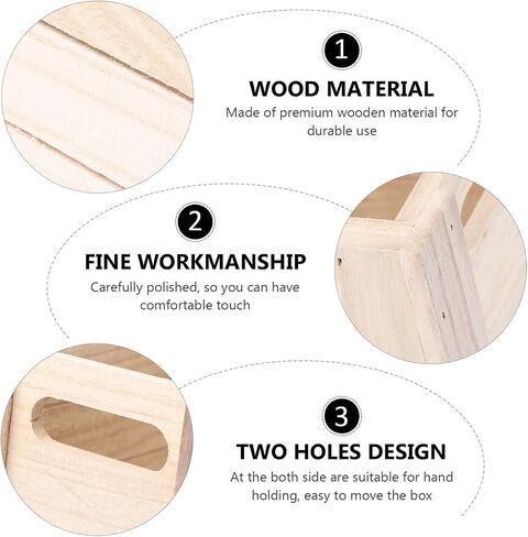 1pc Wooden Desktop Storage Basket Wood Desk Containers for Fruit Rustic Storage Bins Table Organizer Wood Nesting Storage Box Rustic Wood Crates Wooden Table Storage Box Organizer in Saudi Arabia