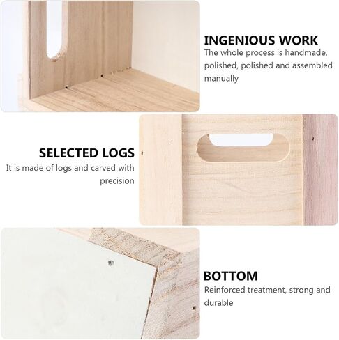 1pc Wooden Desktop Storage Basket Wood Desk Containers for Fruit Rustic Storage Bins Table Organizer Wood Nesting Storage Box Rustic Wood Crates Wooden Table Storage Box Organizer in Saudi Arabia
