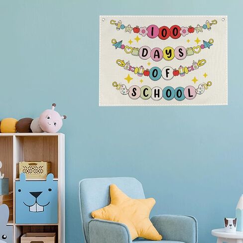 First Day of School Banner Welcome Back to School Hanging Banner Flag Decorations for Classroom Funny Homeschool Backdrop Decor 20 x 28 inches in Saudi Arabia