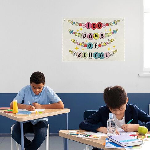 First Day of School Banner Welcome Back to School Hanging Banner Flag Decorations for Classroom Funny Homeschool Backdrop Decor 20 x 28 inches in Saudi Arabia