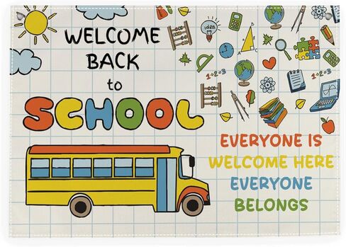 First Day of School Banner Welcome Back to School Hanging Banner Flag Decorations for Classroom Funny Homeschool Backdrop Decor 20 x 28 inches in Saudi Arabia