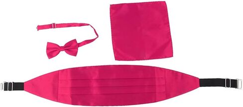 3pcs الرجال الساتان الساتان الابن البقر cummerbund ارتداء الرسمي مع الجيب روز سهرة حمراء لحفلات الزفاف والمناسبات المسائية in Kuwait