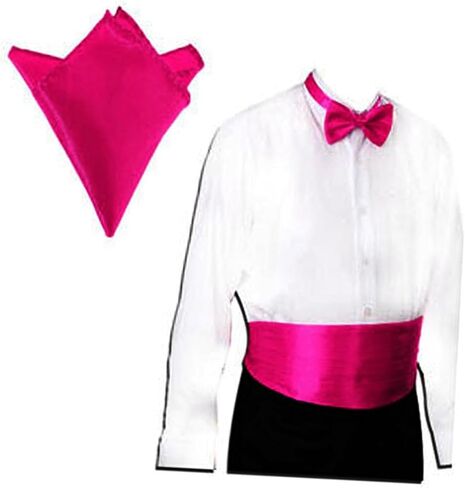 3Pcs Men's Satin Bow Tie Cummerbund with Pocket Red Formal Accessories for Weddings and Special Events in Saudi Arabia