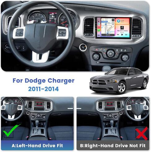 (2+64G) Inefala for Dodge Charger 2011-2014 (LHD) Android Car Radio Stereo with Wireless Carplay Android Auto, 9" Touch Screen with GPS WiFi HiFi Bluetooth FM/RDS SWC Canbus MIC Backup Camera in Saudi Arabia