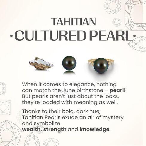 Angara Tahitian Cultured Pearl Classic Ring for Women in Sterling Silver / 14K Solid Gold | June Birthstone, Birthday, Engagement, Anniversary, Wedding Jewelry Gift for Women in Saudi Arabia