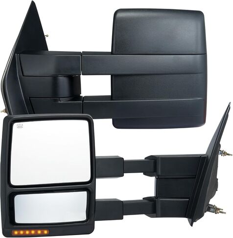 مرايا القطر Vevor تتناسب مع 2004-2014 Ford F150 ، Power LED LED مدفأة الإشارة بركة مرايا القطر الخفيفة يدويًا يسيطر على التلسكوب الأسود القابل للطي in Kuwait
