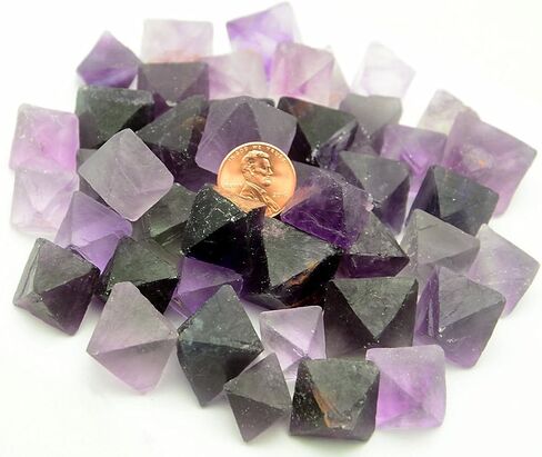 1 lb Purple Fluorite Octahedron Crystals - Large - Bulk Lot - FLUROCTPRPLLG1LB in Saudi Arabia