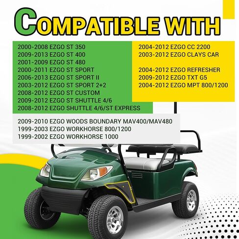 Golf Cart Fender Flare Compatible with 2003-2013 EZGO CC Clays Car MPT Refresher ST Sport/Custom/Shuttle TXT Woods Boundary Plastic Black (2 Pieces) in Kuwait
