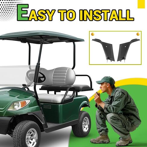 Golf Cart Fender Flare Compatible with 2003-2013 EZGO CC Clays Car MPT Refresher ST Sport/Custom/Shuttle TXT Woods Boundary Plastic Black (2 Pieces) in Kuwait