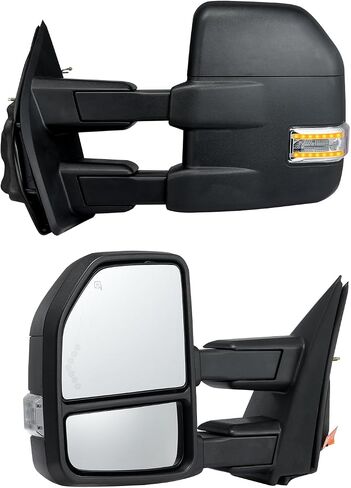مرايا القطر Vevor تتناسب مع 2004-2014 Ford F150 ، Power LED LED مدفأة الإشارة بركة مرايا القطر الخفيفة يدويًا يسيطر على التلسكوب الأسود القابل للطي in Saudi Arabia