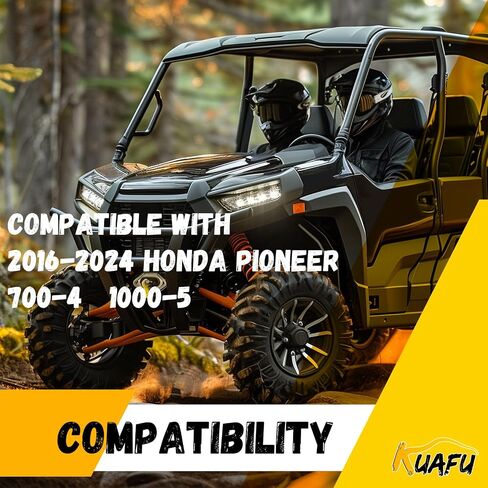 Kuafu UTV السرير موسع متوافق مع 2016-2024 هوندا بايونير 700-4 1000-5 البوابة بوابة بوابة الشحن الأسود in Saudi Arabia