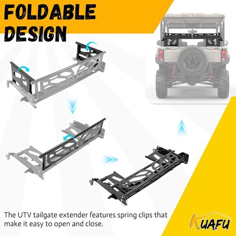 Kuafu UTV السرير موسع متوافق مع 2016-2024 هوندا بايونير 700-4 1000-5 البوابة بوابة بوابة الشحن الأسود in Saudi Arabia