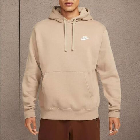 Nike Mens CLUB HOODIE Pull Over BB Mens BV2654-247 (KHAKI/KHAKI/WHITE), Size L in Saudi Arabia