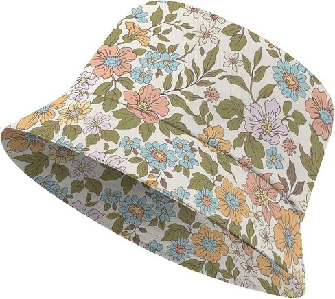 Wildflowers Floral Bucket Hat for Men Women, Summer Vacation Outdoor Travel Reversible Double Side Beach Caps Fisherman Hat in Kuwait