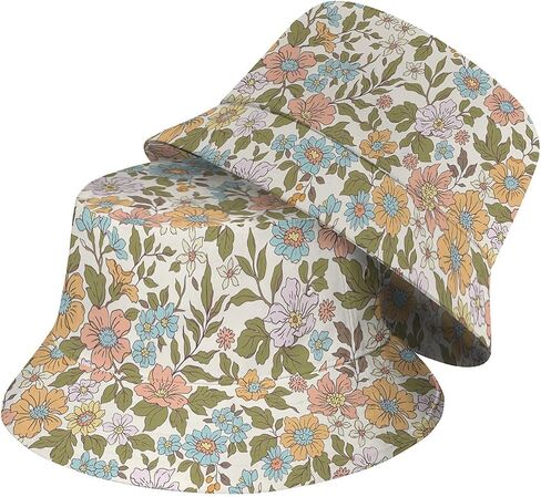 Wildflowers Floral Bucket Hat for Men Women, Summer Vacation Outdoor Travel Reversible Double Side Beach Caps Fisherman Hat in Kuwait