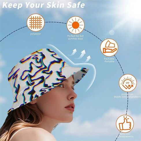Wildflowers Floral Bucket Hat for Men Women, Summer Vacation Outdoor Travel Reversible Double Side Beach Caps Fisherman Hat in Kuwait
