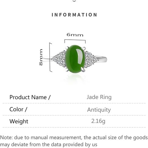 14K Gold over S925 Real Natural Jade Adjustable Ring, Vintage Style with Moissanite, Delicate Jade Jewelry Gift for Wife's Grace in Saudi Arabia