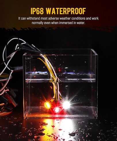 Partsam 3/4 بوصة مزدوجة وظيفة LED مصابيح LED - strobe + علامة ، [DOT معتمد] 12V إزالة الجانبية المقاومة للماء/انعطاف مصابيح الإشارة للمقطورات والشاحنات ، الشاحنات ، RVS ، ATV والحافلات (5pcs Amber + 5pcs Red) in Saudi Arabia