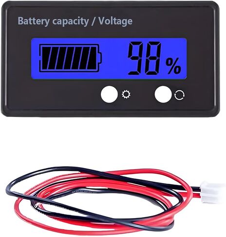 12V 24V 48V 60V 72V Golf Cart Battery Capacity Indicator with Alarm, Digital Battery Voltage Monitor Gauge, LCD Display Voltmeter Tester for Lithium Batteries&Lead-Acid Batteries (Green) in Saudi Arabia