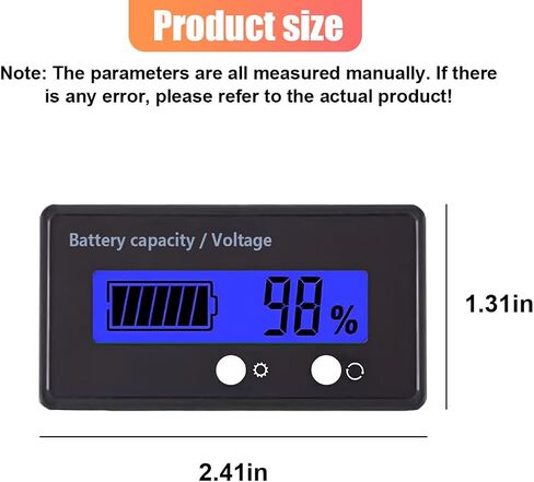 12V 24V 48V 60V 72V Golf Cart Battery Capacity Indicator with Alarm, Digital Battery Voltage Monitor Gauge, LCD Display Voltmeter Tester for Lithium Batteries&Lead-Acid Batteries (Green) in Saudi Arabia