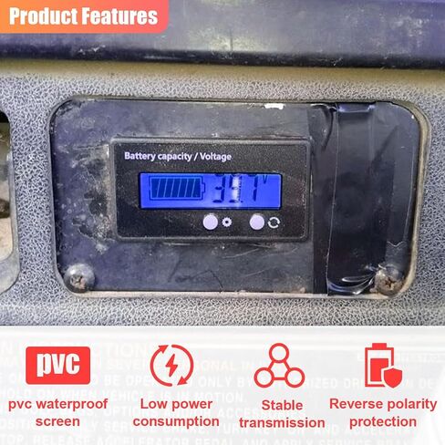 12V 24V 48V 60V 72V Golf Cart Battery Capacity Indicator with Alarm, Digital Battery Voltage Monitor Gauge, LCD Display Voltmeter Tester for Lithium Batteries&Lead-Acid Batteries (Green) in Saudi Arabia