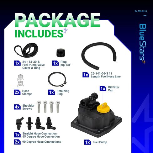BlueStars 24 559 02-S Fuel Pump Kit - For Kohler CH18 CH19 CH20 CH21 CH22 CH23 CH24 CH25 CH640 CH670 CH680 CH682 CH730 CH740 CH742 CH752 CH750 ECH630 ECH650 ECH680 ECH749 ECH730 Engine # 24 559 10 S in Saudi Arabia